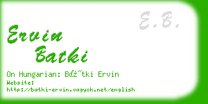 ervin batki business card